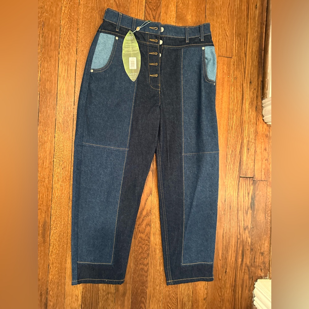 FARM Rio Two-Tone Blue Patchwork Boyfriend Jeans